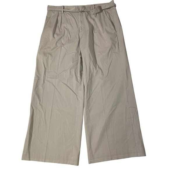 Everlane Easy Wide Leg Trench Pants Tan Sz 16 Belted Minimalist Organic Cotton - Picture 1 of 8